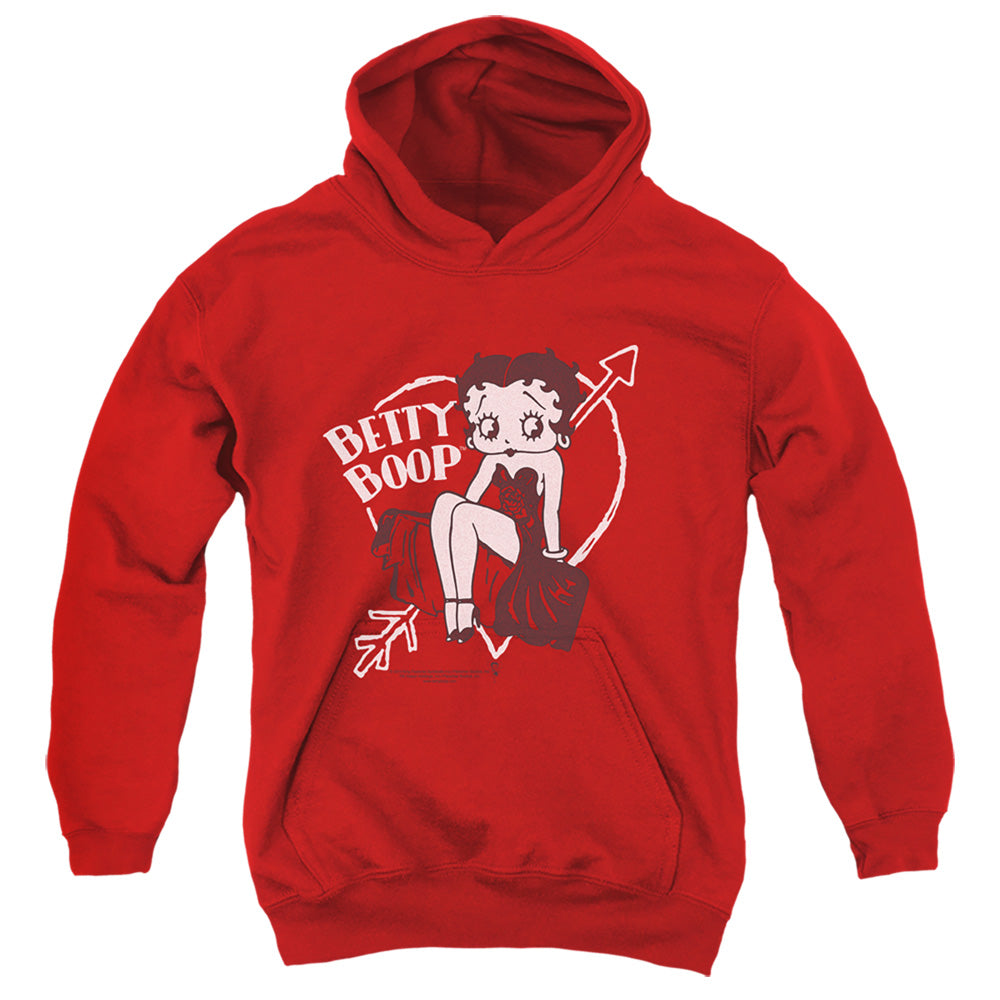 AN OFFCIALLY LICENSED BETTY BOOP LOVER GIRL YOUTH HOODIE RED