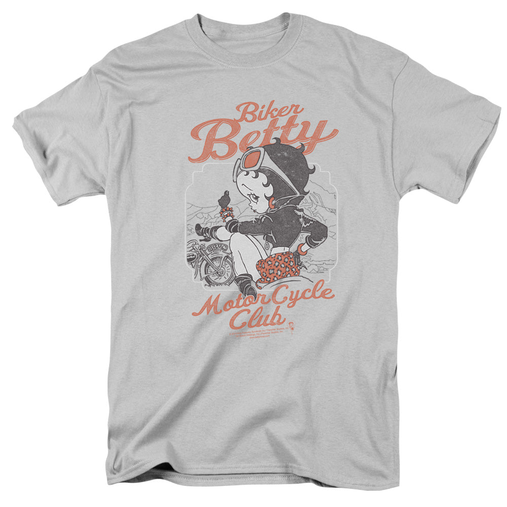 AN OFFCIALLY LICENSED BETTY BOOP BBMC MEN'S REGULAR FIT T-SHIRT SILVER