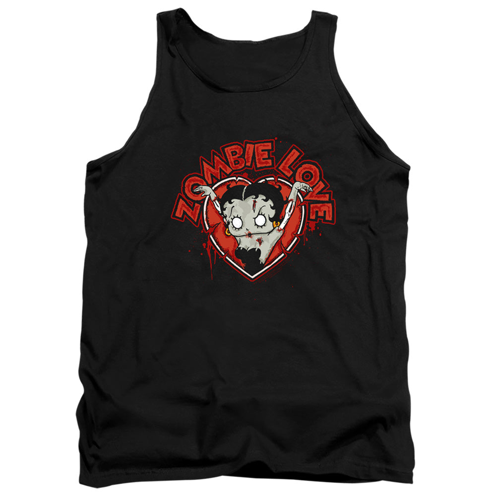 AN OFFCIALLY LICENSED BETTY BOOP HEART YOU FOREVER ADULT UNISEX TANK TOP BLACK