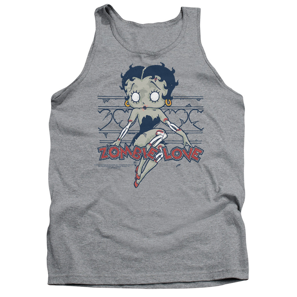 AN OFFCIALLY LICENSED BETTY BOOP ZOMBIE PINUP ADULT UNISEX TANK TOP ATHLETIC HEATHER