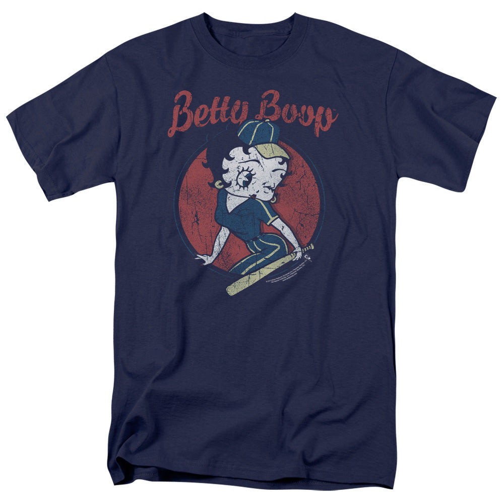 AN OFFCIALLY LICENSED BETTY BOOP TEAM BOOP MEN'S REGULAR FIT T-SHIRT NAVY