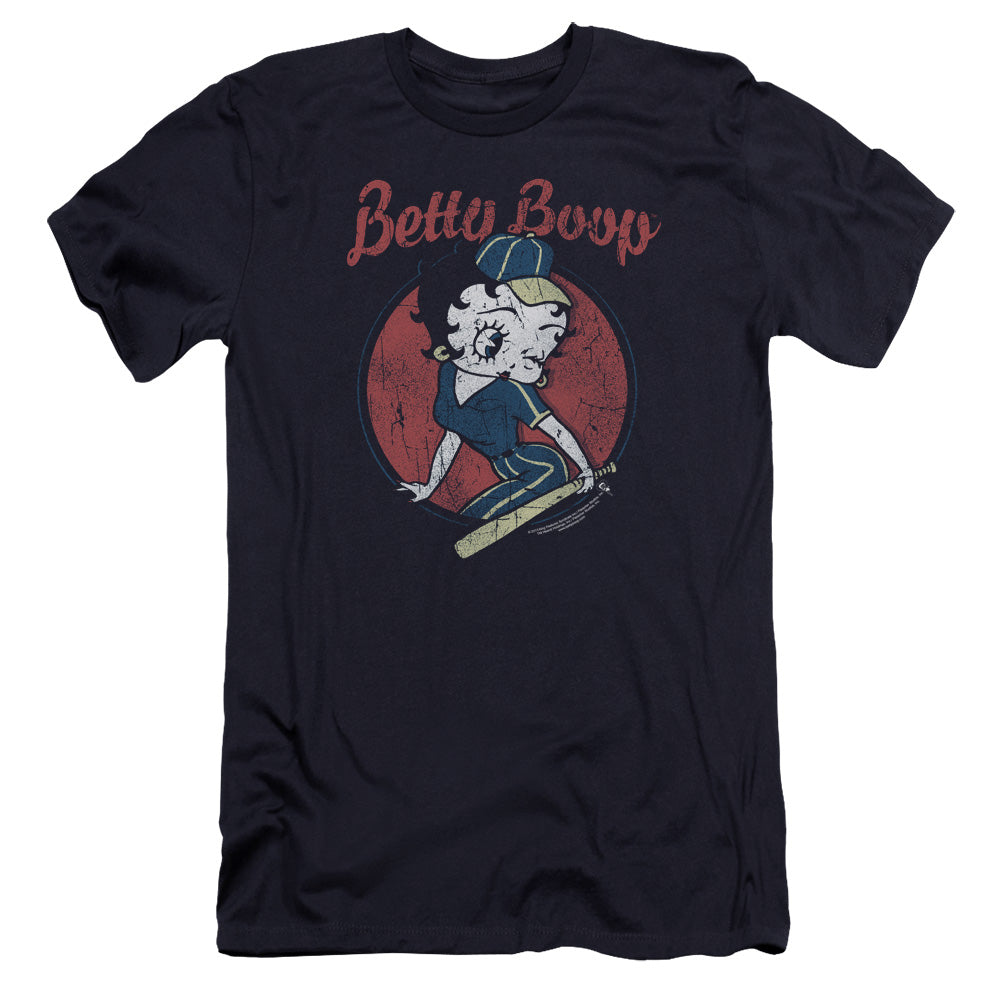 AN OFFCIALLY LICENSED BETTY BOOP TEAM BOOP MEN'S PREMIUM SLIM FIT T-SHIRT NAVY