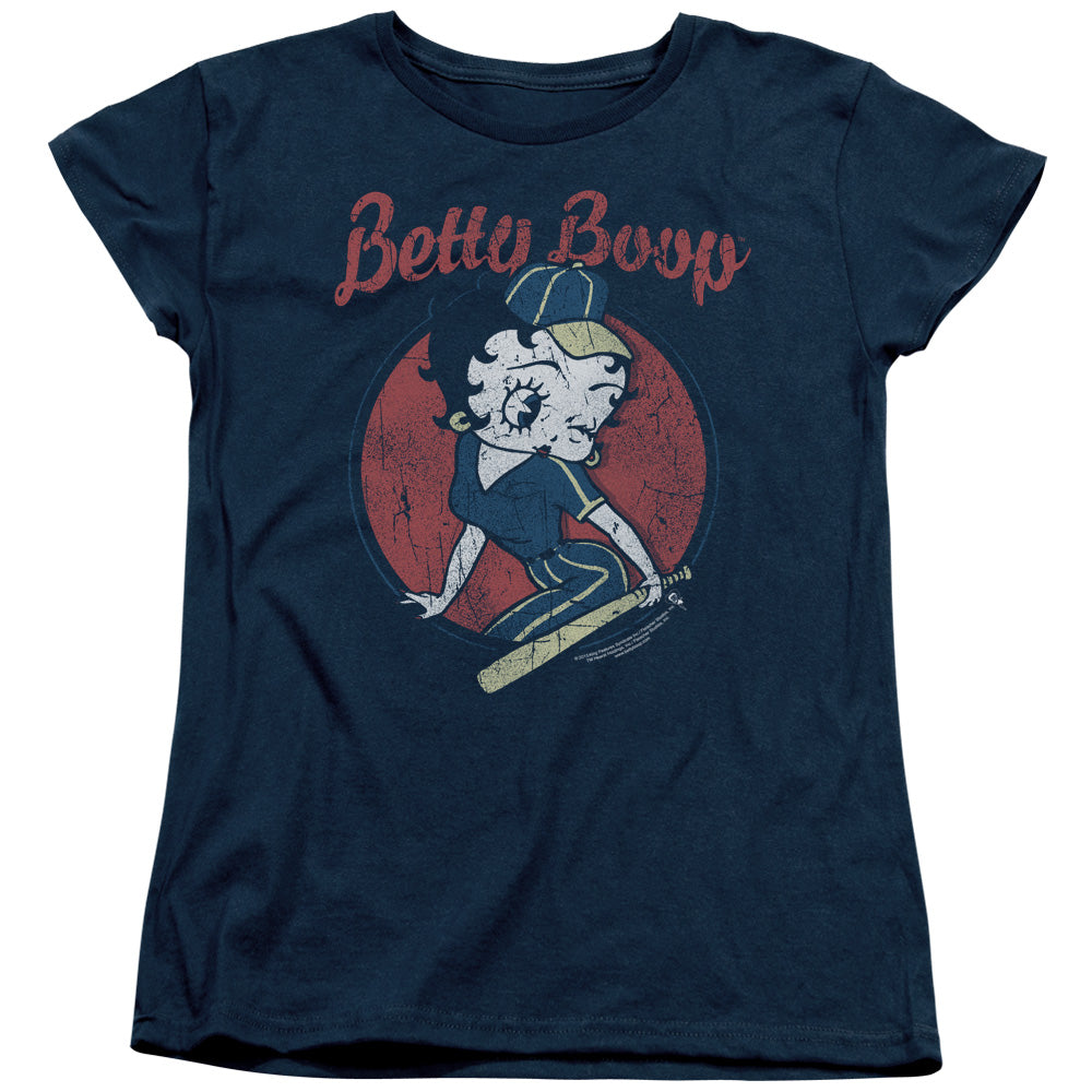 AN OFFCIALLY LICENSED BETTY BOOP TEAM BOOP WOMEN'S REGULAR FIT T-SHIRT NAVY