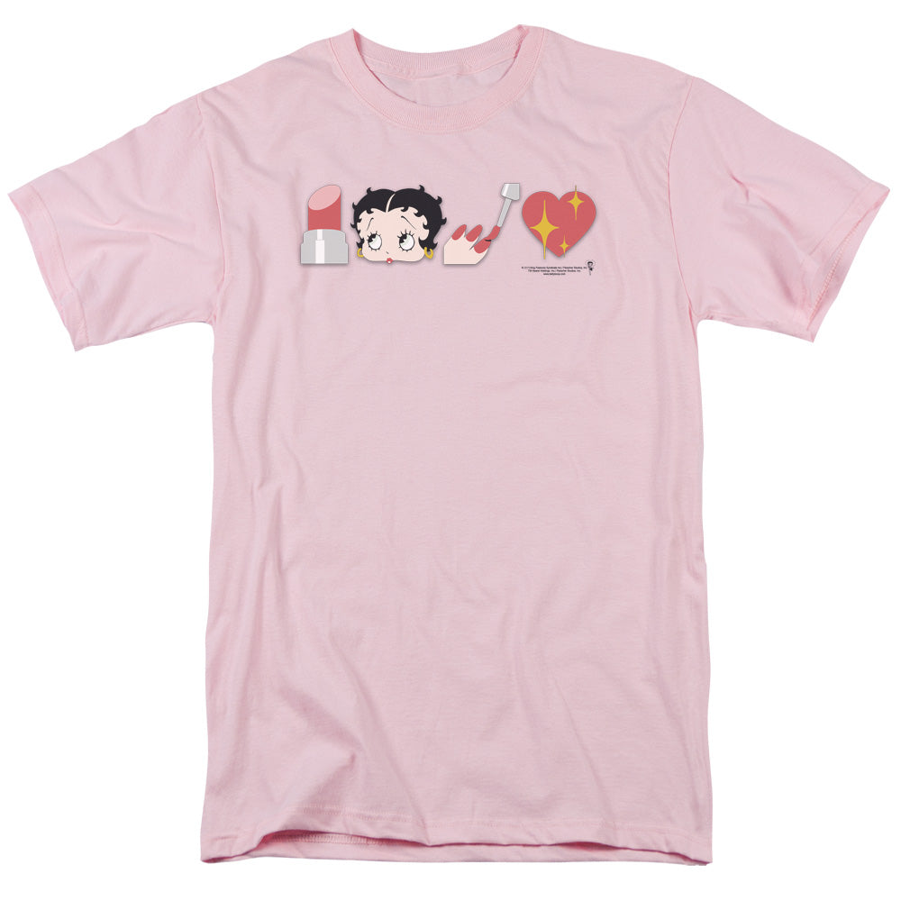 AN OFFCIALLY LICENSED BETTY BOOP SYMBOLS MEN'S REGULAR FIT T-SHIRT PINK