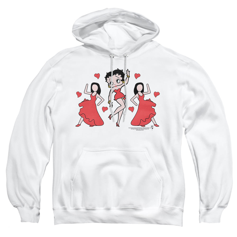 AN OFFCIALLY LICENSED BETTY BOOP BB DANCE ADULT UNISEX PULLOVER HOODIE WHITE