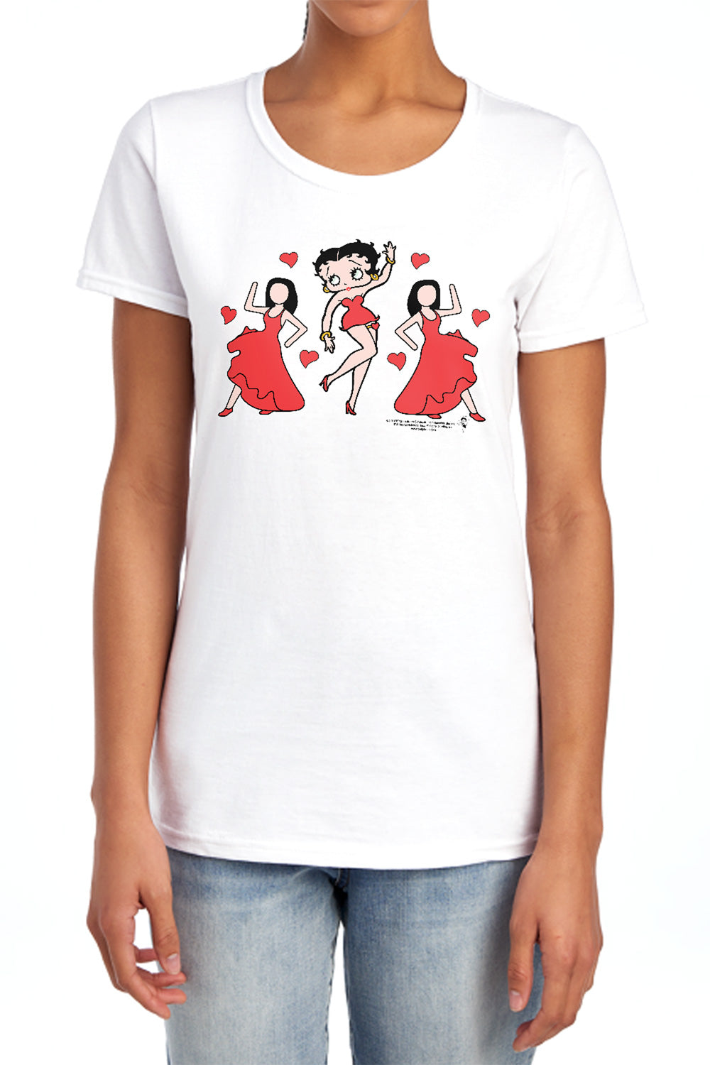 AN OFFCIALLY LICENSED BETTY BOOP BB DANCE WOMEN'S REGULAR FIT T-SHIRT WHITE