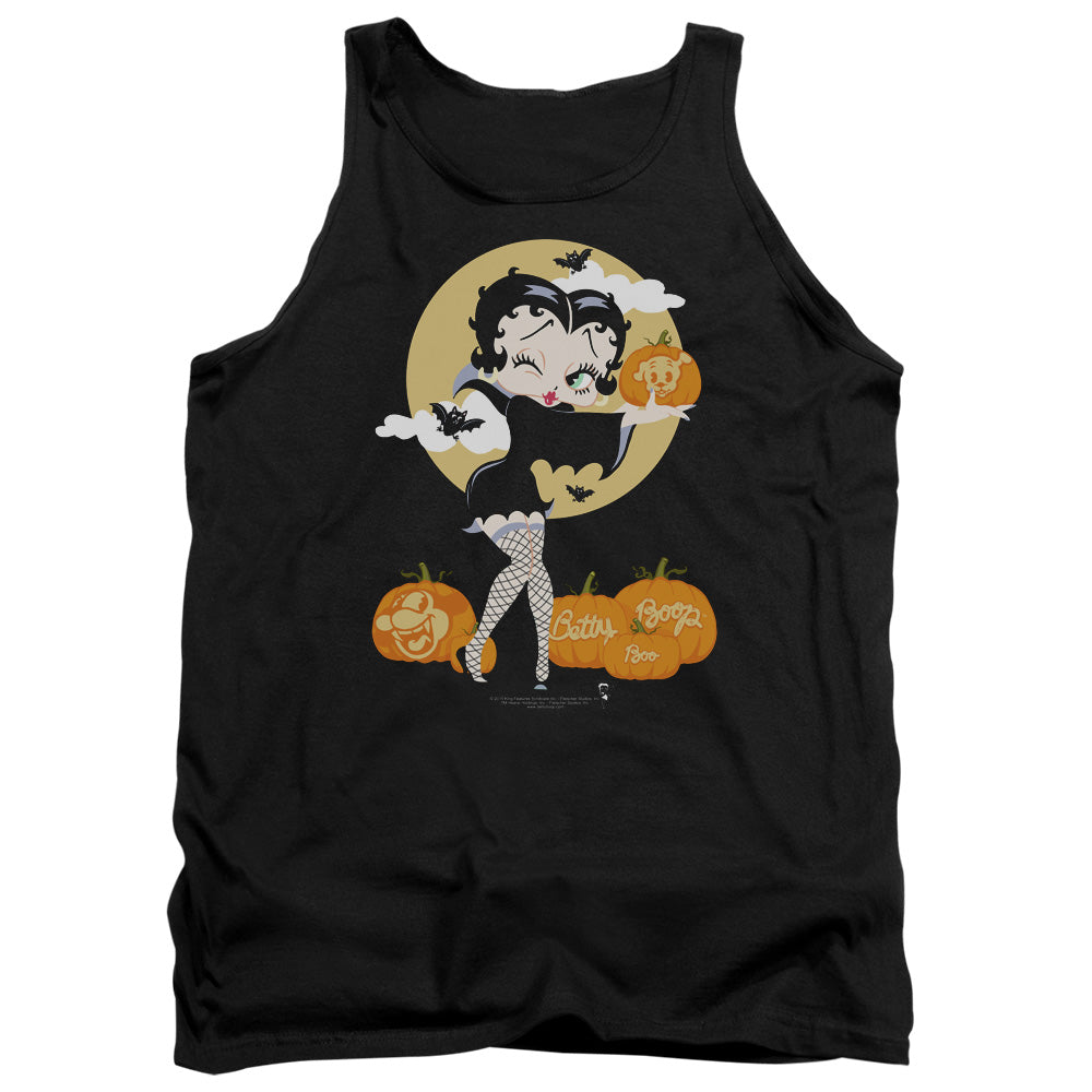 AN OFFCIALLY LICENSED BETTY BOOP VAMP PUMKINS ADULT UNISEX TANK TOP BLACK