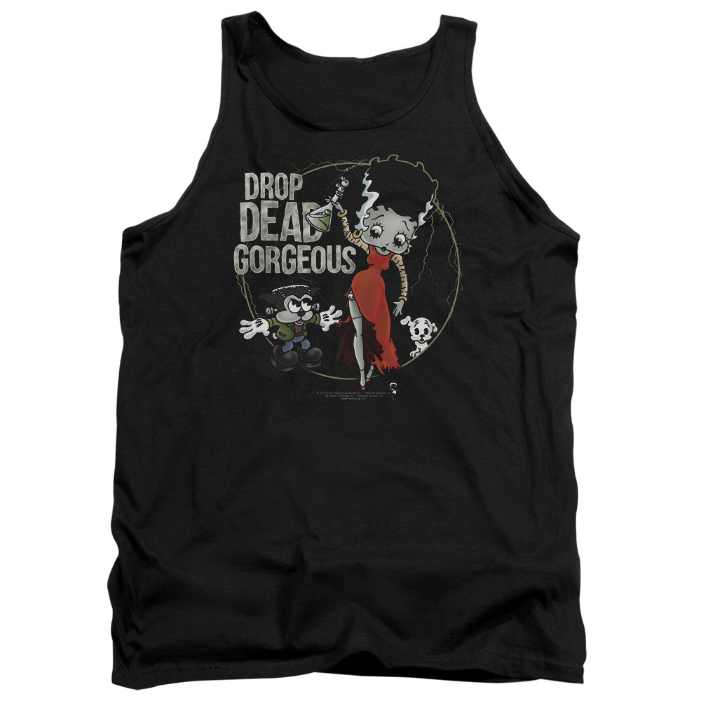 AN OFFCIALLY LICENSED BETTY BOOP DROP DEAD GORGEOUS ADULT UNISEX TANK TOP BLACK