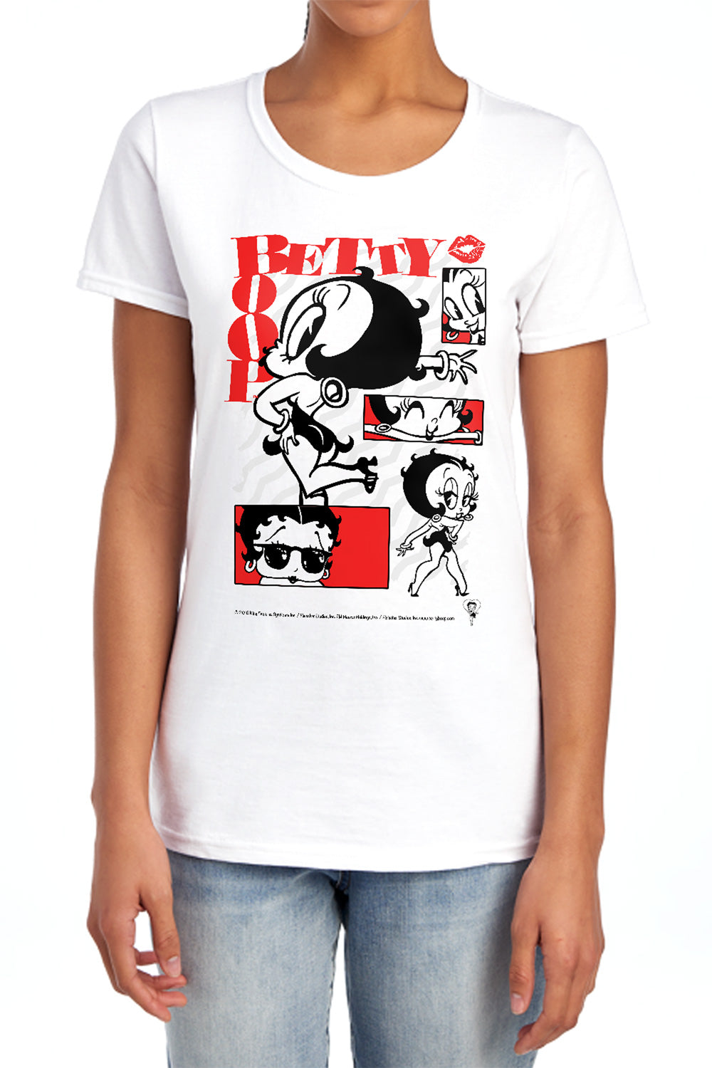 AN OFFCIALLY LICENSED BETTY BOOP STYLIN SNAPS WOMEN'S REGULAR FIT T-SHIRT WHITE