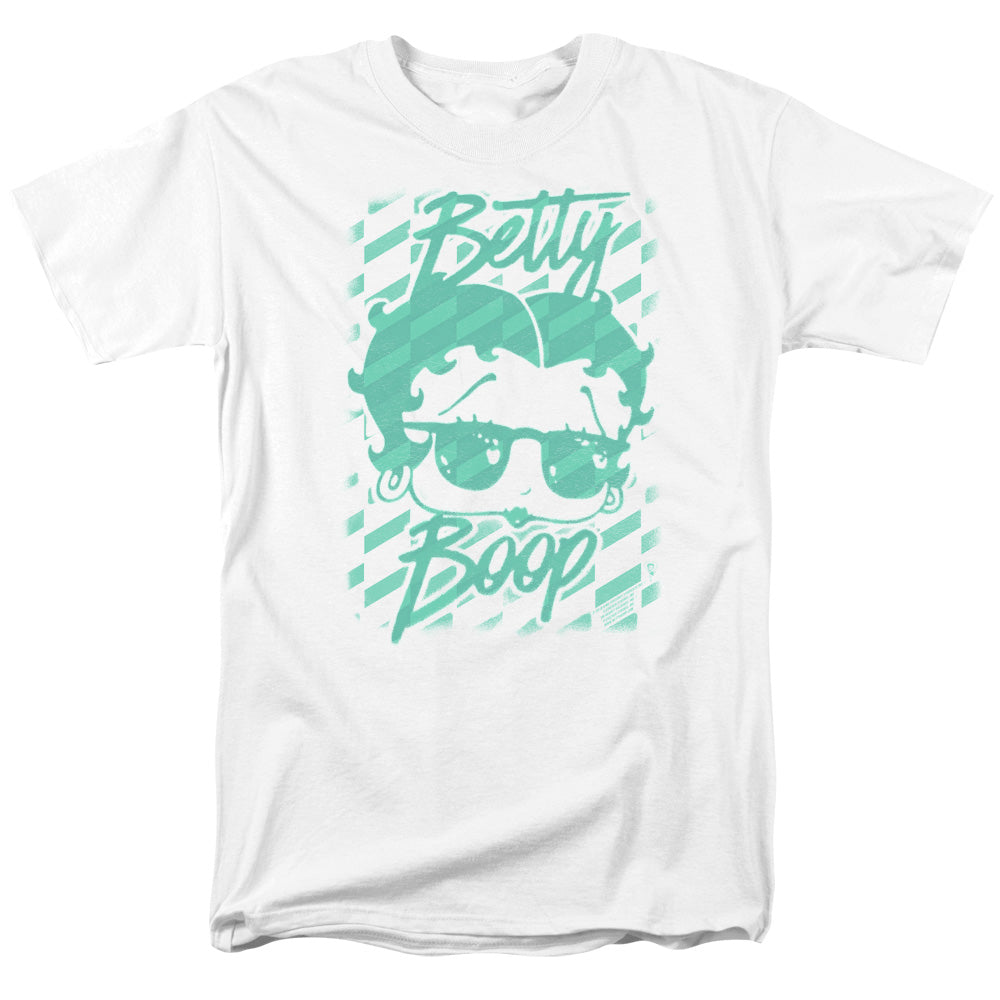 AN OFFCIALLY LICENSED BETTY BOOP SUMMER SHADES MEN'S REGULAR FIT T-SHIRT WHITE