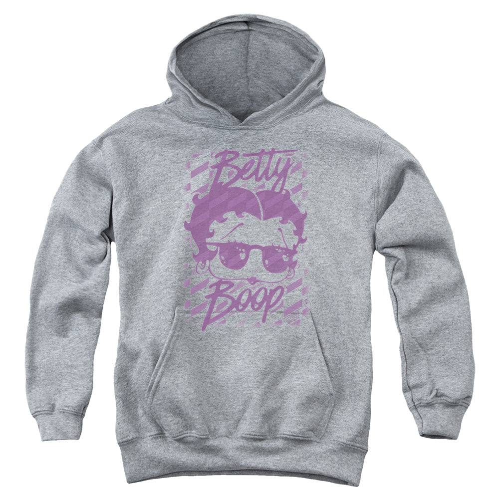 AN OFFCIALLY LICENSED BETTY BOOP SUMMER SHADES YOUTH HOODIE ATHLETIC HEATHER