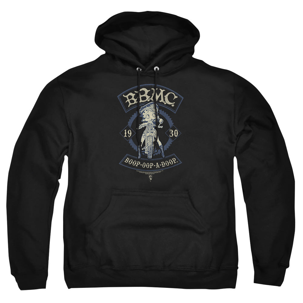 AN OFFCIALLY LICENSED BETTY BOOP B.B.M.C. ADULT UNISEX PULLOVER HOODIE BLACK