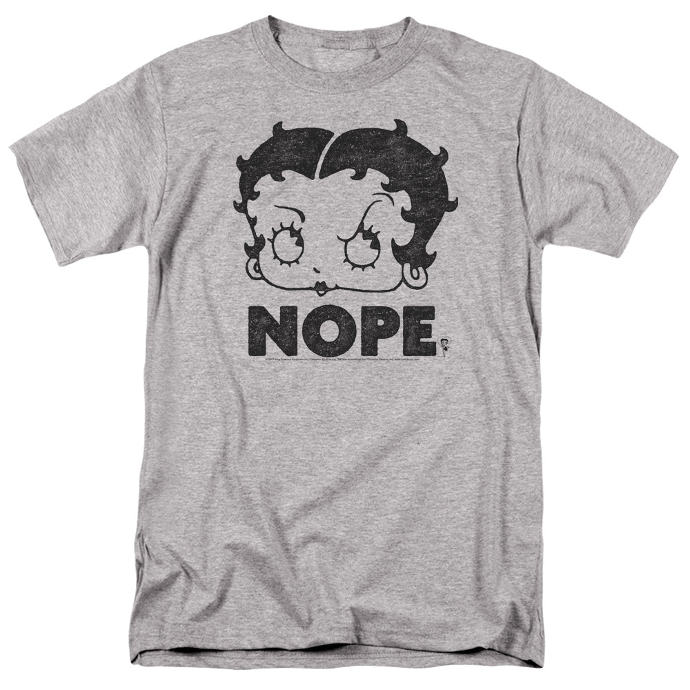 AN OFFCIALLY LICENSED BETTY BOOP BOOP NOPE MEN'S REGULAR FIT T-SHIRT ATHLETIC HEATHER