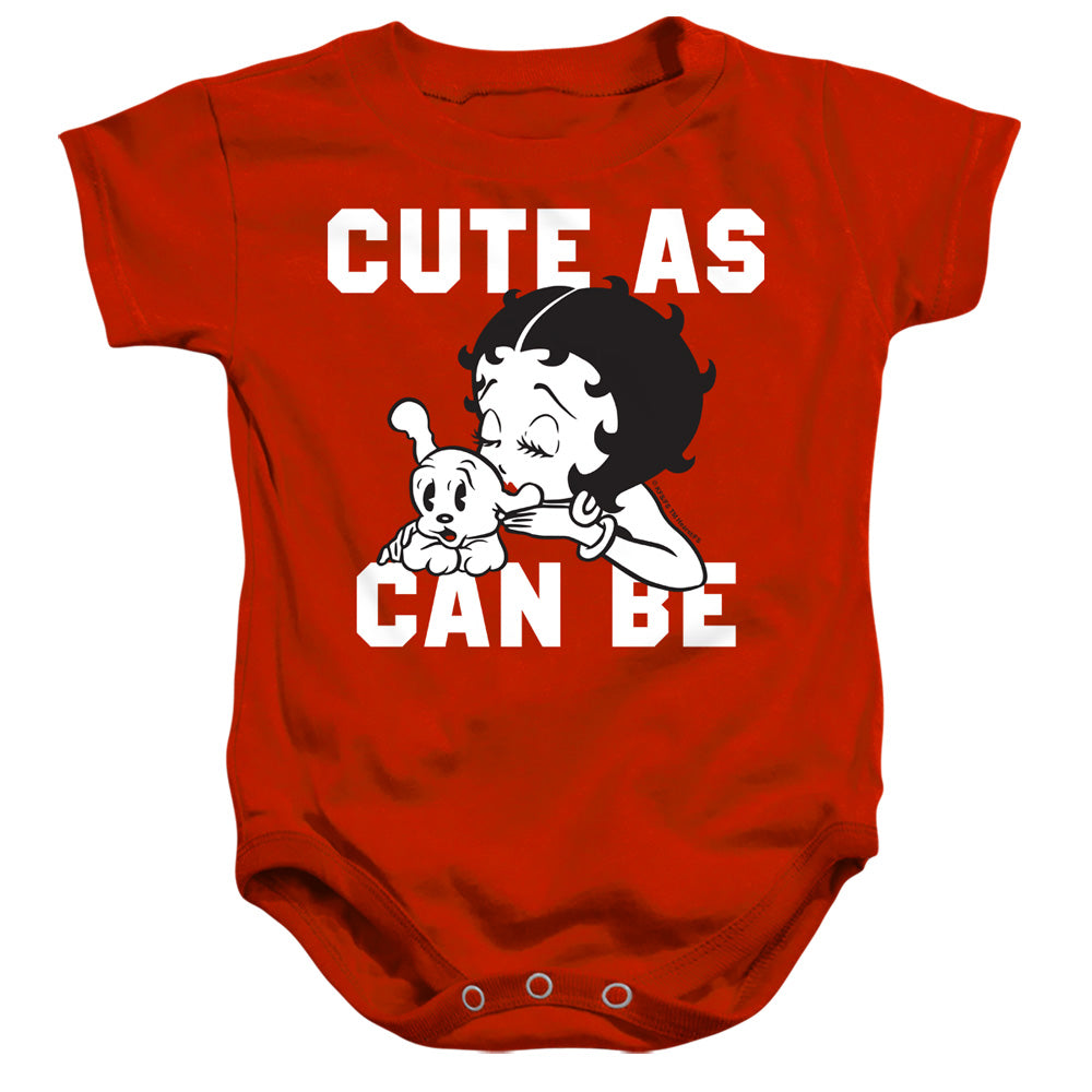 AN OFFCIALLY LICENSED BETTY BOOP CUTE AS CAN BE BABY BODYSUIT RED