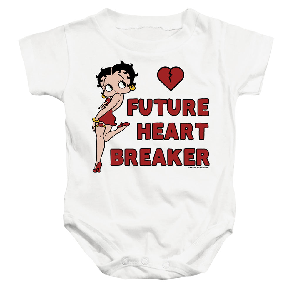 AN OFFCIALLY LICENSED BETTY BOOP FUTURE HEART BREAKER BABY BODYSUIT WHITE