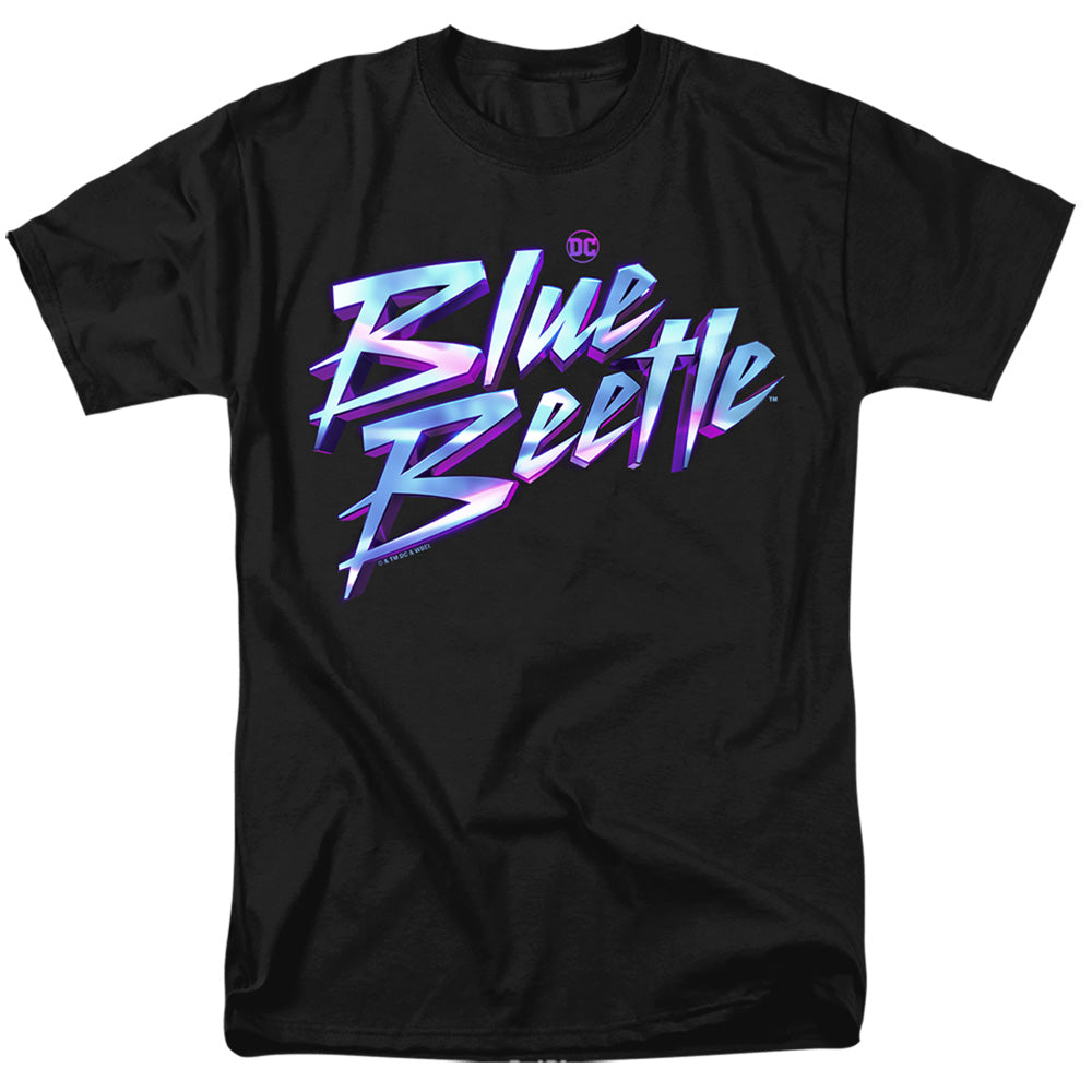AN OFFCIALLY LICENSED BLUE BEETLE (2023) LOGO MEN'S REGULAR FIT T-SHIRT BLACK