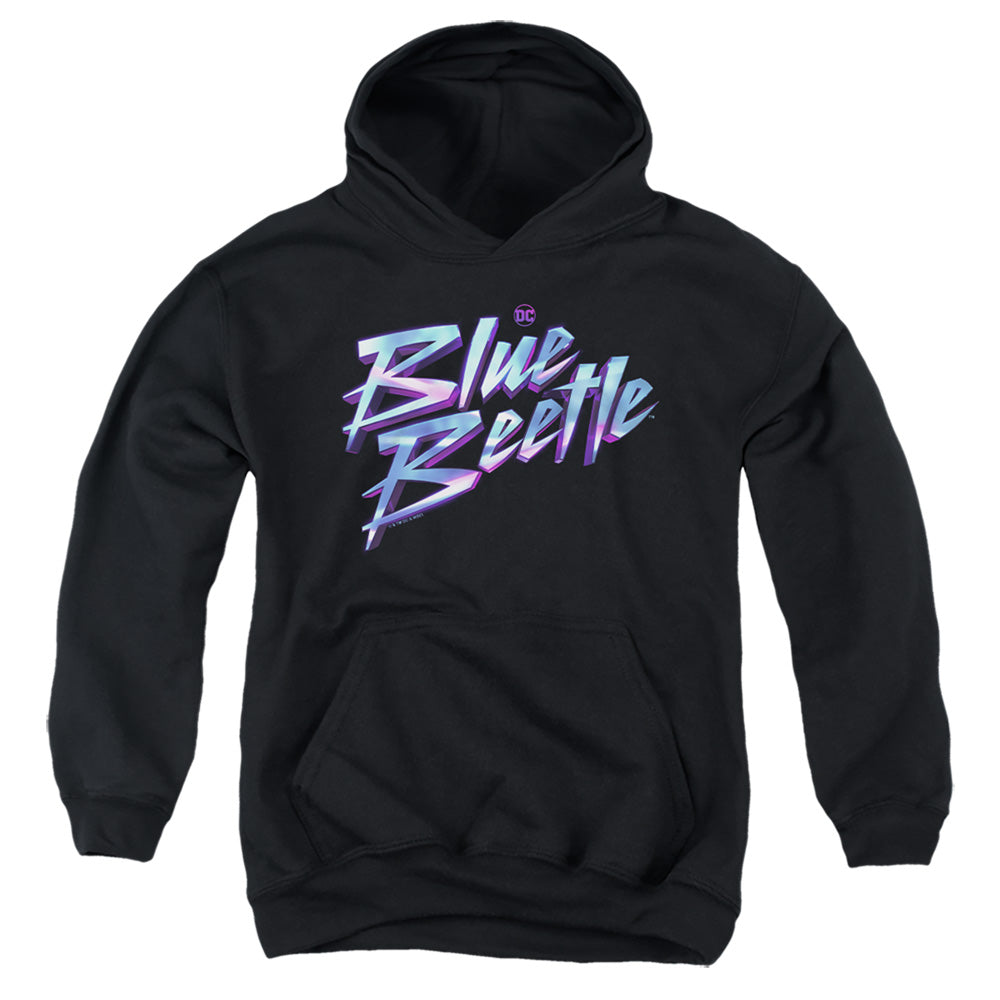 AN OFFCIALLY LICENSED BLUE BEETLE (2023) LOGO YOUTH HOODIE BLACK