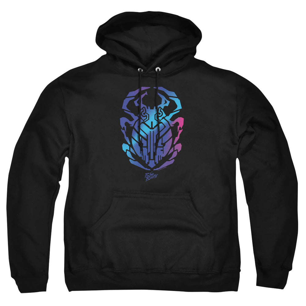 AN OFFCIALLY LICENSED BLUE BEETLE (2023) SCARAB ADULT UNISEX PULLOVER HOODIE BLACK
