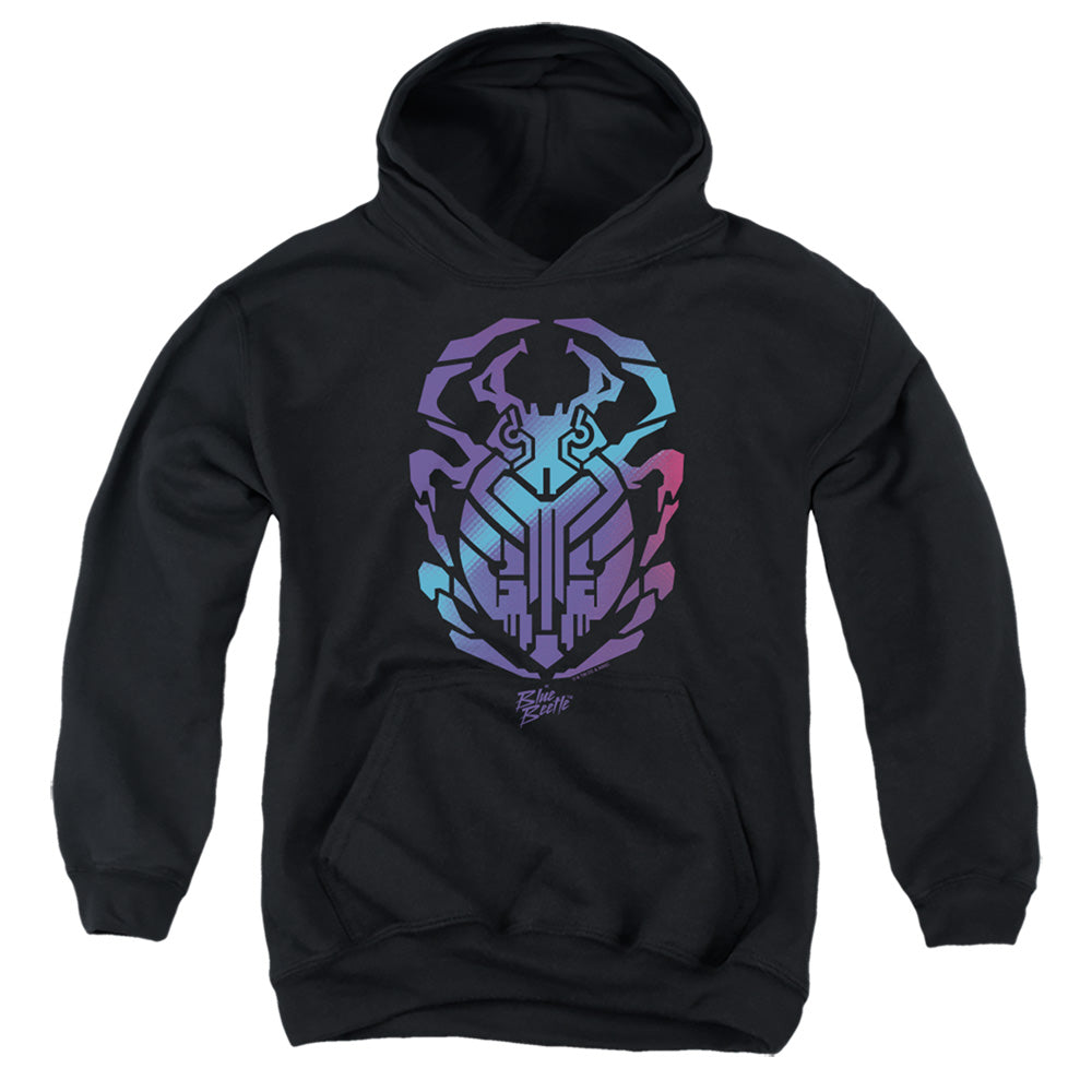 AN OFFCIALLY LICENSED BLUE BEETLE (2023) SCARAB YOUTH HOODIE BLACK