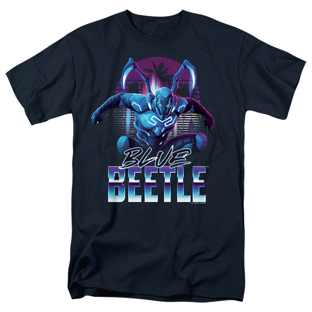 AN OFFCIALLY LICENSED BLUE BEETLE (2023) CITY PROTECTOR MEN'S REGULAR FIT T-SHIRT NAVY
