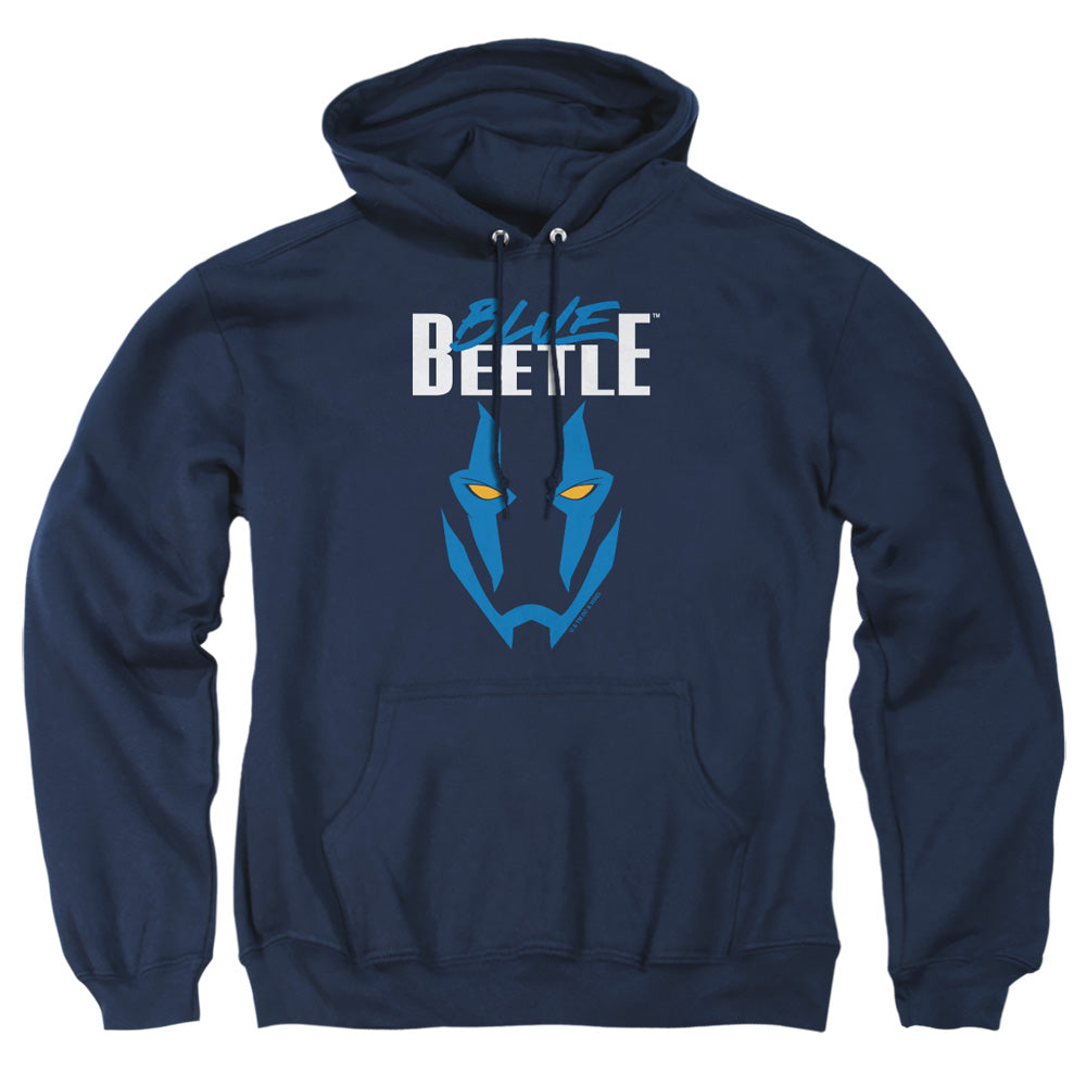 AN OFFCIALLY LICENSED BLUE BEETLE (2023) MASK ADULT UNISEX PULLOVER HOODIE NAVY