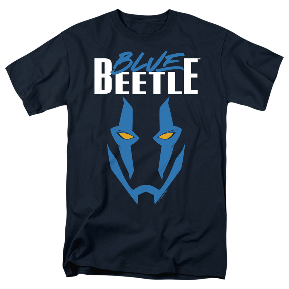 AN OFFCIALLY LICENSED BLUE BEETLE (2023) MASK MEN'S REGULAR FIT T-SHIRT NAVY