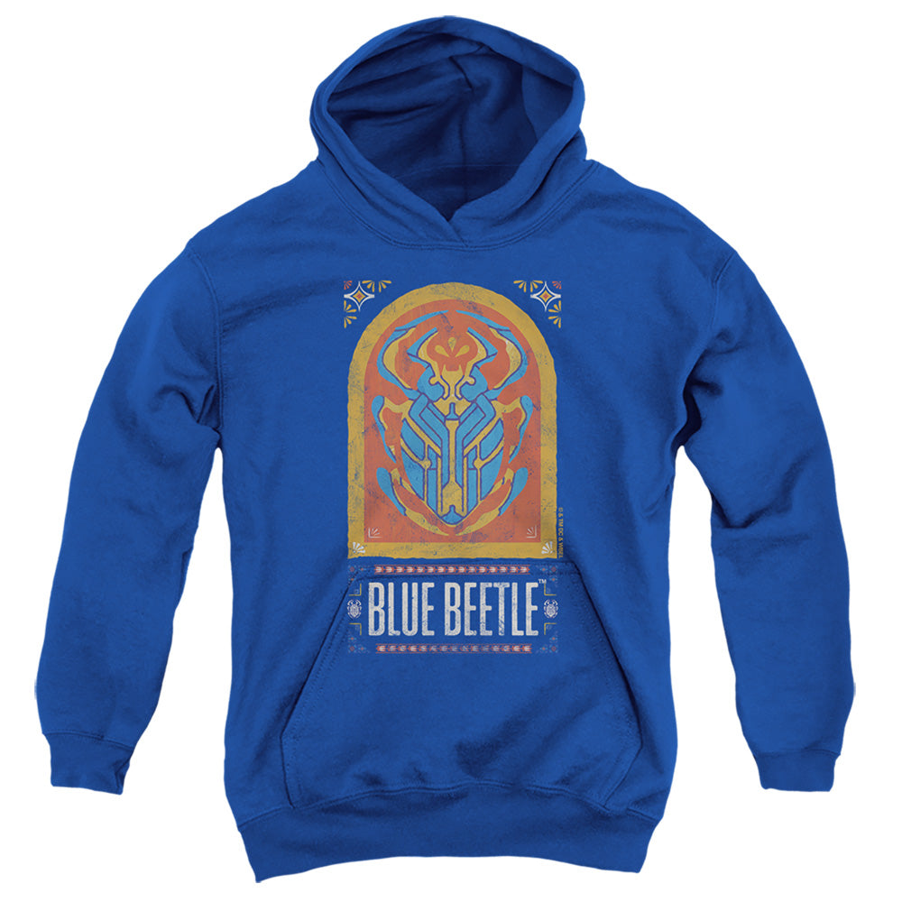 AN OFFCIALLY LICENSED BLUE BEETLE (2023) ARCHWAY YOUTH HOODIE ROYAL