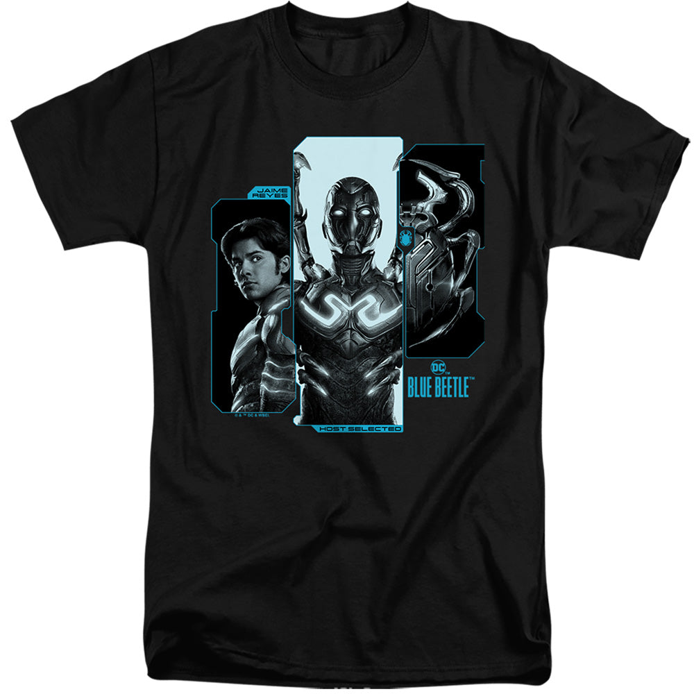 AN OFFCIALLY LICENSED BLUE BEETLE (2023) HOST REYES MEN'S TALL FIT T-SHIRT BLACK