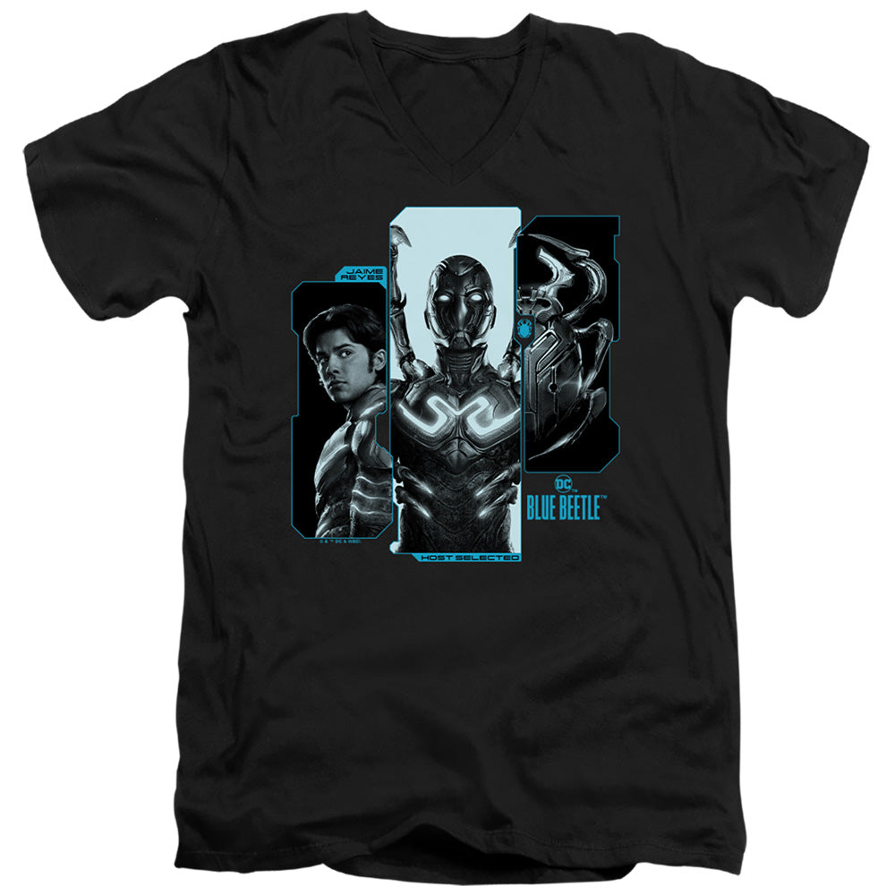 AN OFFCIALLY LICENSED BLUE BEETLE (2023) HOST REYES MEN'S V-NECK T-SHIRT BLACK
