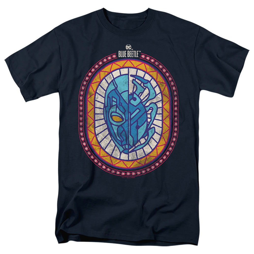 AN OFFCIALLY LICENSED BLUE BEETLE (2023) REYES COURAGE MEN'S REGULAR FIT T-SHIRT NAVY