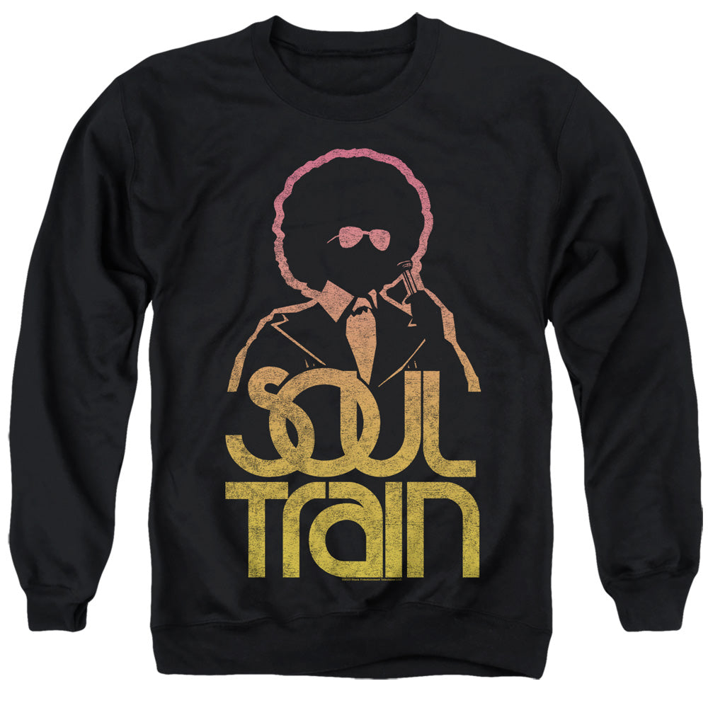 AN OFFCIALLY LICENSED BET SOUL TRAIN THE HOST ADULT UNISEX CREWNECK SWEATSHIRT BLACK