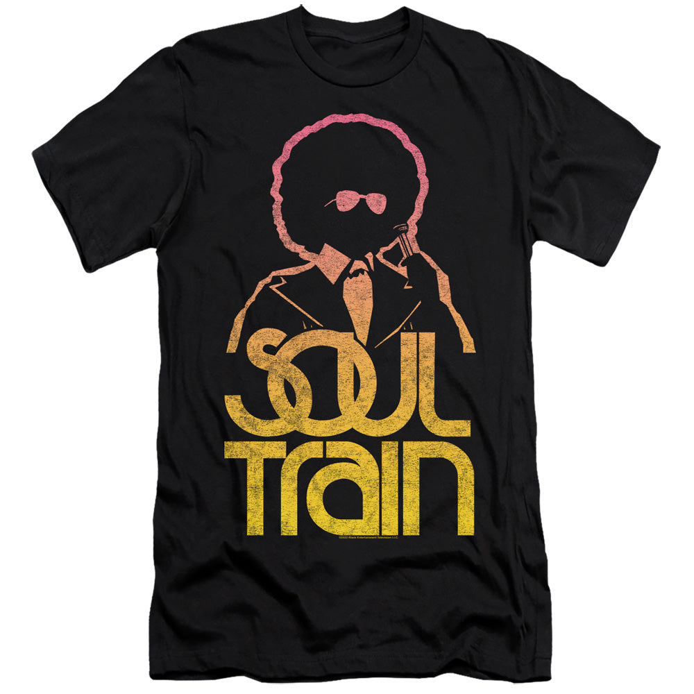 AN OFFCIALLY LICENSED BET SOUL TRAIN THE HOST MEN'S PREMIUM SLIM FIT T-SHIRT BLACK