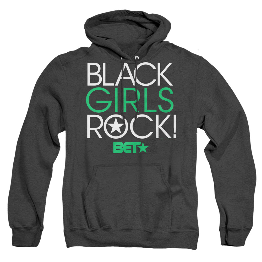 AN OFFCIALLY LICENSED BET BLACK GIRLS ROCK ADULT UNISEX HEATHER PULLOVER HOODIE BLACK
