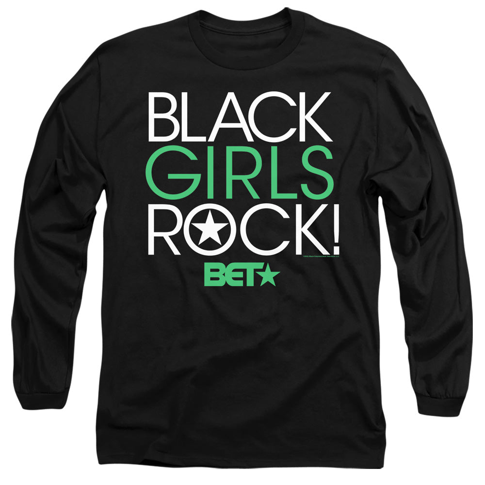 AN OFFCIALLY LICENSED BET BLACK GIRLS ROCK MEN'S LONG SLEEVE T-SHIRT BLACK