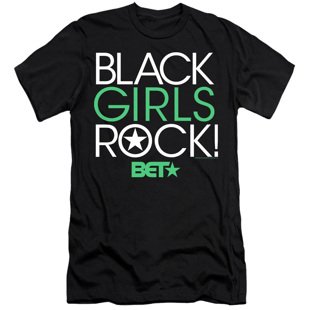 AN OFFCIALLY LICENSED BET BLACK GIRLS ROCK MEN'S PREMIUM SLIM FIT T-SHIRT BLACK