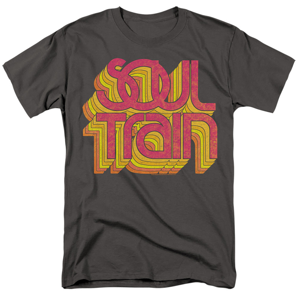 AN OFFCIALLY LICENSED BET SOUL TRAIN VIBING LOGO MEN'S REGULAR FIT T-SHIRT CHARCOAL
