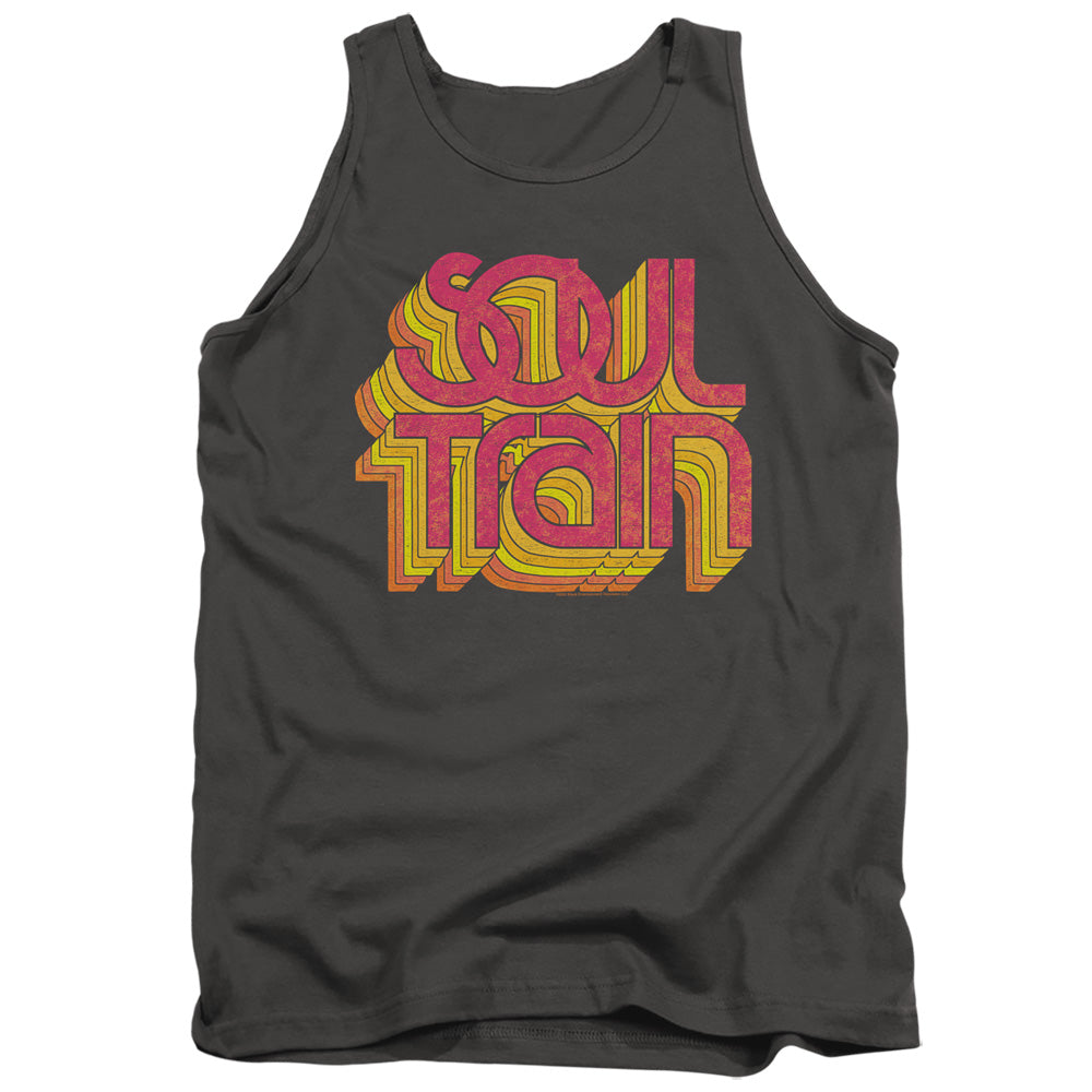 AN OFFCIALLY LICENSED BET SOUL TRAIN VIBING LOGO ADULT UNISEX TANK TOP CHARCOAL