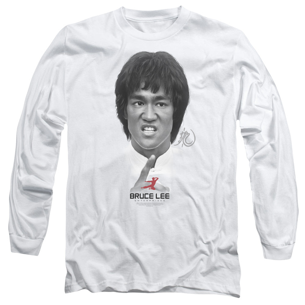 AN OFFCIALLY LICENSED BRUCE LEE SELF HELP MEN'S LONG SLEEVE T-SHIRT WHITE