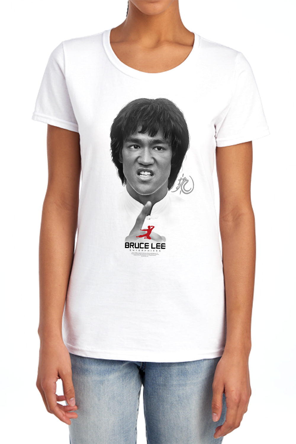 AN OFFCIALLY LICENSED BRUCE LEE SELF HELP WOMEN'S REGULAR FIT T-SHIRT WHITE