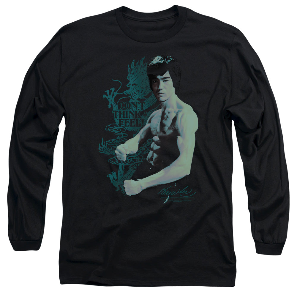 AN OFFCIALLY LICENSED BRUCE LEE FEEL MEN'S LONG SLEEVE T-SHIRT BLACK