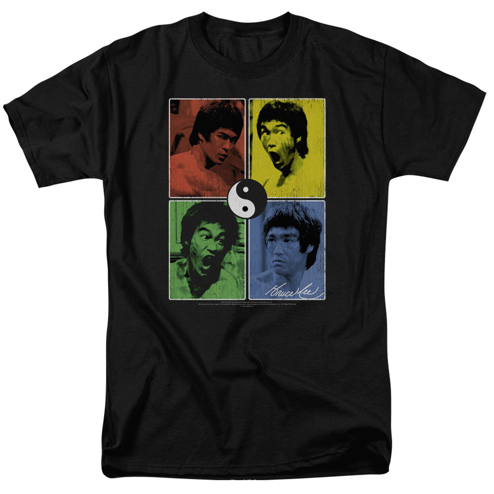 AN OFFCIALLY LICENSED BRUCE LEE ENTER COLOR BLOCK MEN'S REGULAR FIT T-SHIRT BLACK