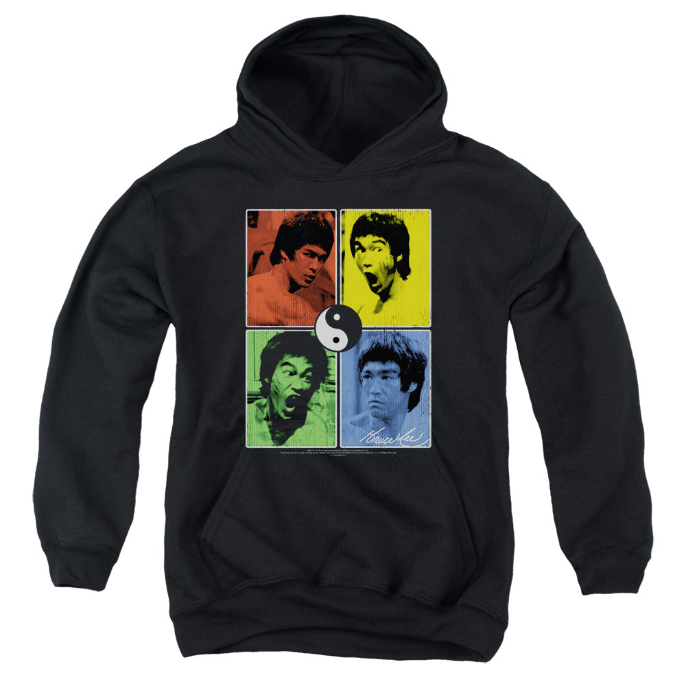 AN OFFCIALLY LICENSED BRUCE LEE ENTER COLOR BLOCK YOUTH HOODIE BLACK