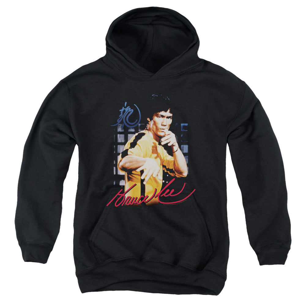 AN OFFCIALLY LICENSED BRUCE LEE YELLOW JUMPSUIT YOUTH HOODIE BLACK