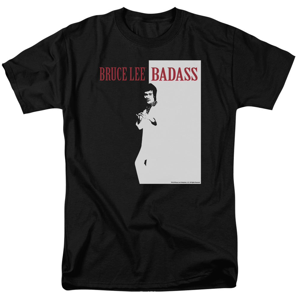 AN OFFCIALLY LICENSED BRUCE LEE BADASS MEN'S REGULAR FIT T-SHIRT BLACK