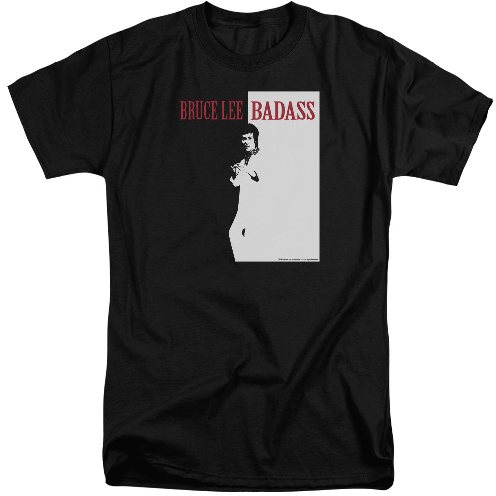 AN OFFCIALLY LICENSED BRUCE LEE BADASS MEN'S TALL FIT T-SHIRT BLACK