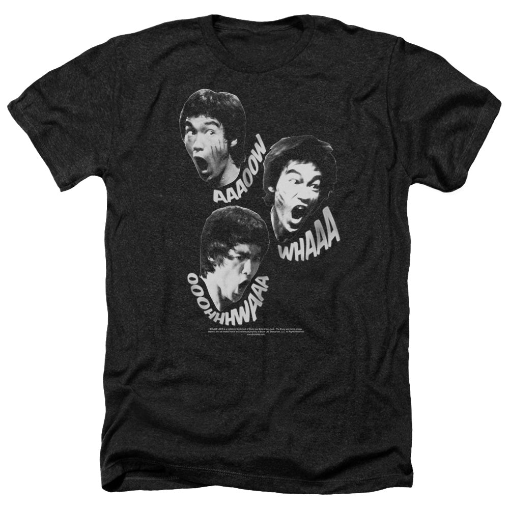AN OFFCIALLY LICENSED BRUCE LEE SOUNDS OF THE DRAGON MEN'S HEATHER T-SHIRT CHARCOAL