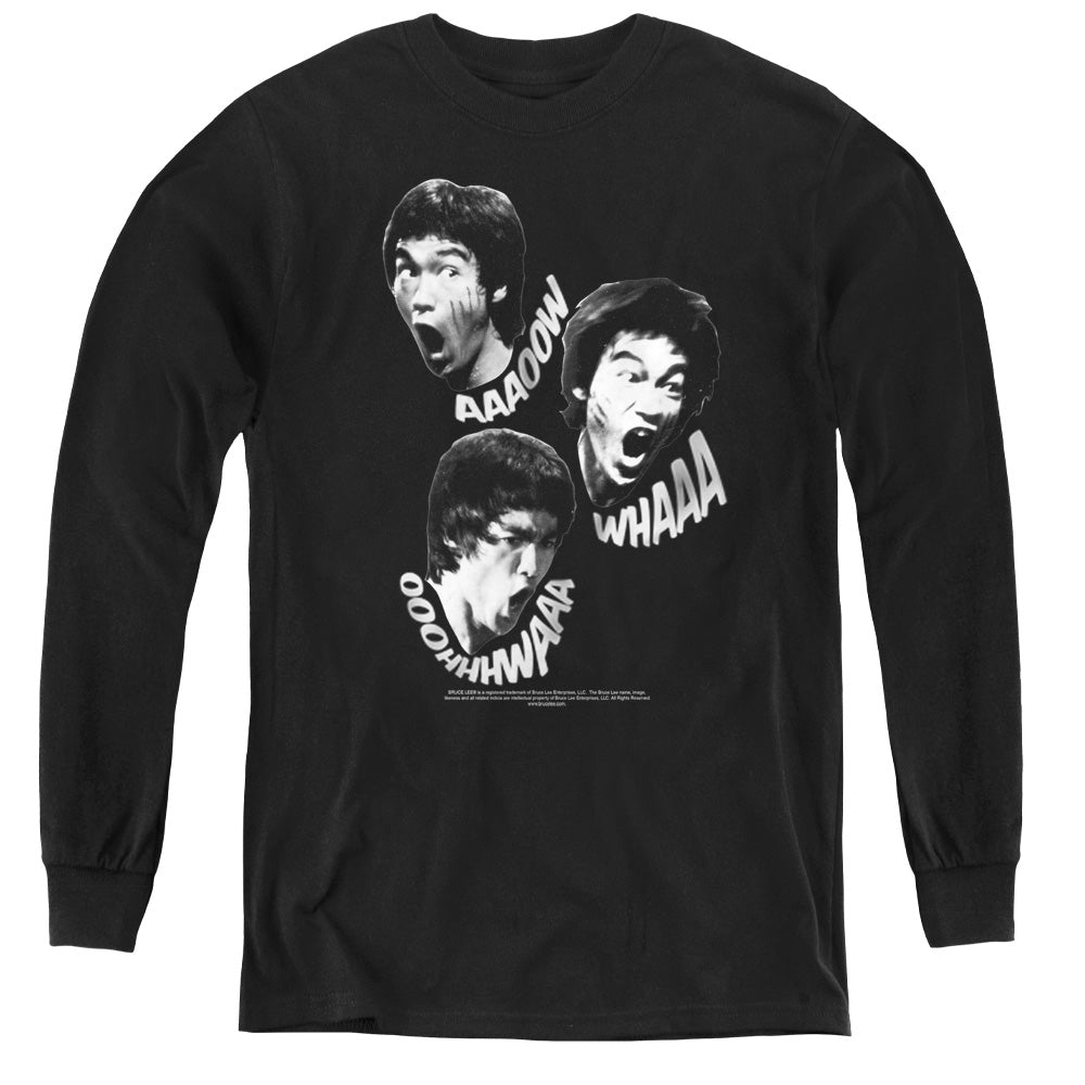 AN OFFCIALLY LICENSED BRUCE LEE SOUNDS OF THE DRAGON YOUTH LONG SLEEVE T-SHIRT BLACK