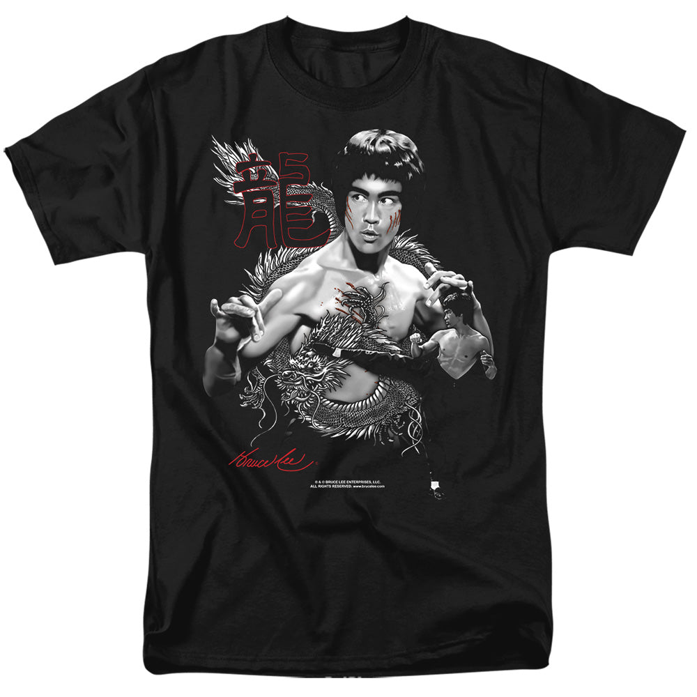AN OFFCIALLY LICENSED BRUCE LEE THE DRAGON MEN'S REGULAR FIT T-SHIRT BLACK
