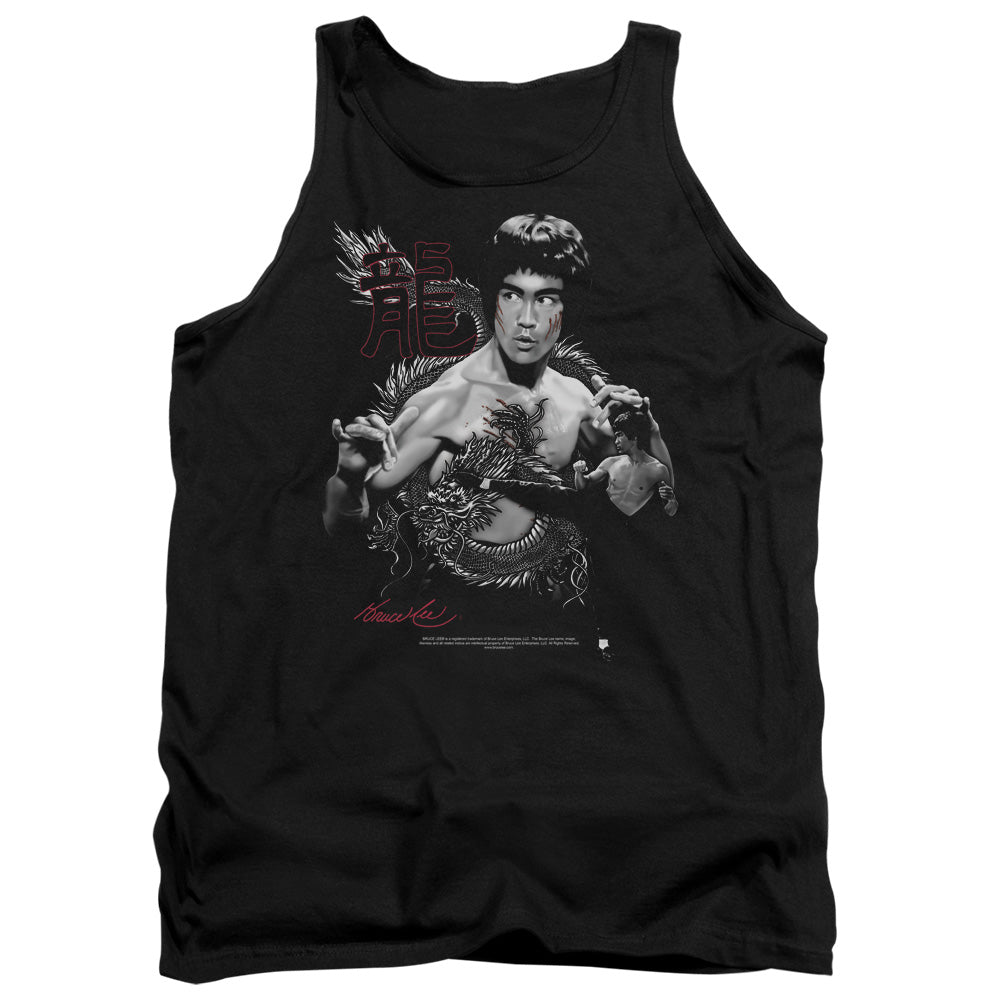 AN OFFCIALLY LICENSED BRUCE LEE THE DRAGON ADULT UNISEX TANK TOP BLACK