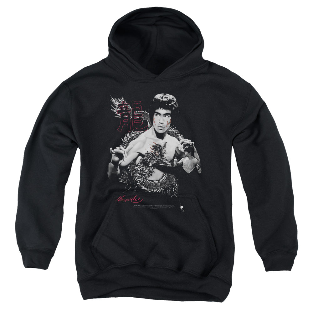 AN OFFCIALLY LICENSED BRUCE LEE THE DRAGON YOUTH HOODIE BLACK